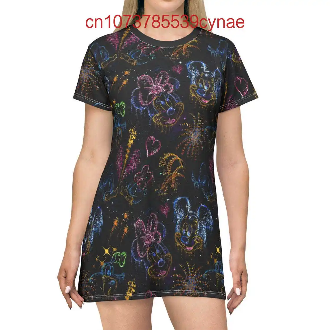 Robe d'été à manches courtes pour femmes, imprimé en 3D, Mickey Mouse, mode de rue, T-Shirt, Sexy, robe moulante Y2K, nouvelle collection 2025