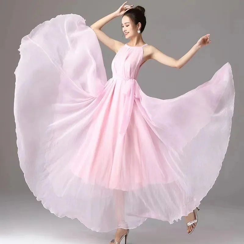 فستان نسائي صيفي كاجوال ماركة عطلة عطلة الشاطئ فساتين طويلة رقبة على شكل حرف v فستان أنيق فضفاض فام #5