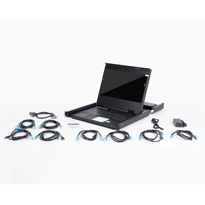 

1920*1080 Rackmount Drawer for 1U 19" Server Rack,17.3 Inch LCD HDMI Switch，17.3" LED HDMI KVM Console 8 Port
