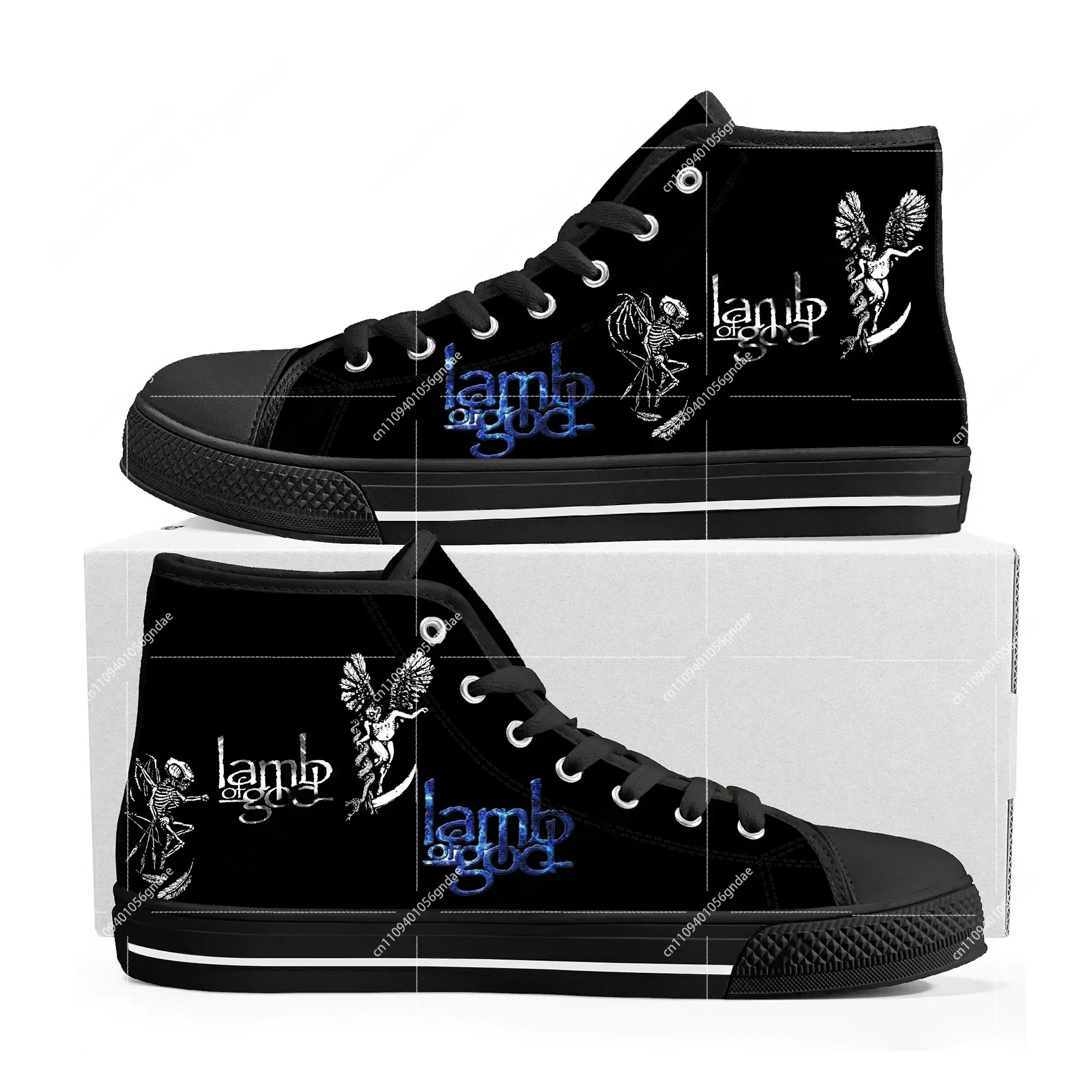 

Кроссовки Lamb of God Heavy Metal Band High Top, мужские и женские, легкие, из канваса, для походов, повседневные, на заказ