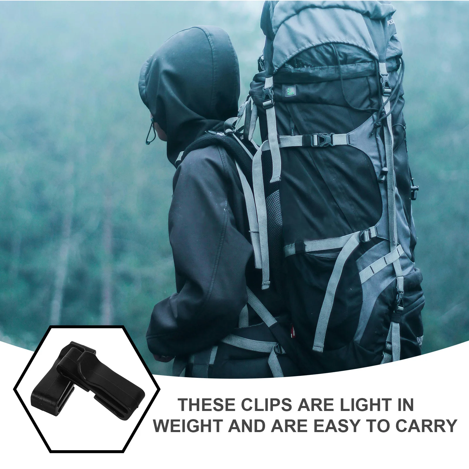 

10pcs Waist Pack Clip Heavy Duty Webbing Organizer For Outdoor Hiking Camping Travel Strap Management Tool Backpack Fixing Clip