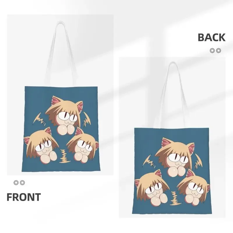 Neco Arc Grocery Shopping Tote Bag Women Funny Anime Animation Tv Canvas Shoulder Shopper Bags Big Capacity Handbag