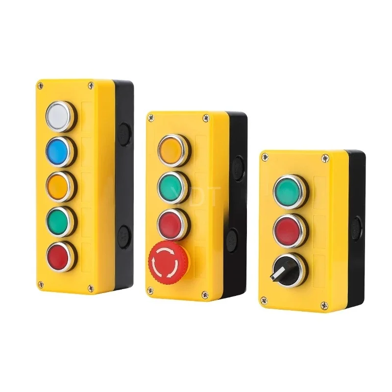 البلاستيك زر التبديل صندوق التحكم مقاوم للماء توقف الطوارئ الذاتي بدءا الكهربائية الصناعية LA38 #3