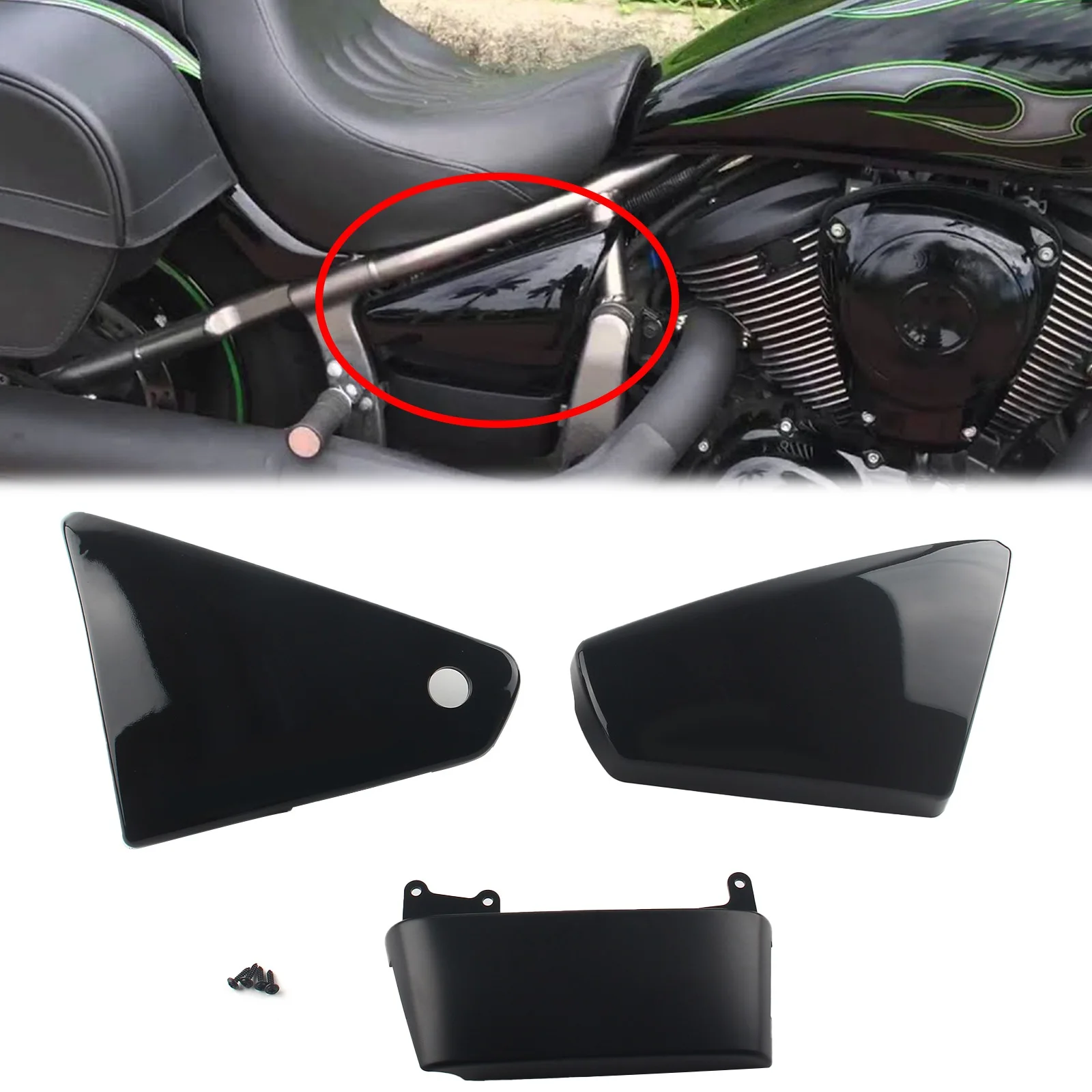 

Motorcycle Accessories Body Protector Cover Fairing Battery Side Covers For Kawasaki Vulcan 900 VN900 VN900C Custom 2006-2020