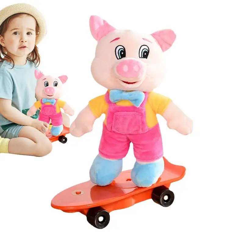 

Electric Scooter Toy Electric Cartoon Pig Balance Bike Toys With Music Pig Stuffed Animal Balance Bike Toys Skateboard Toy For