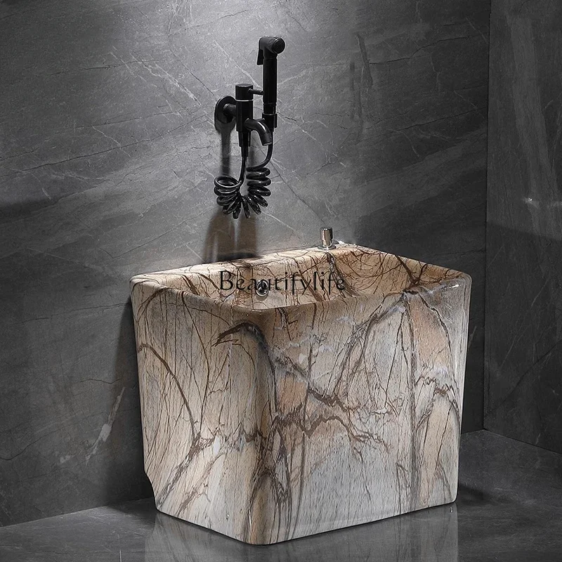 FG-*Mop pool retro stone pattern ceramic household mop pool can be side shot courtyard