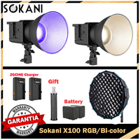 Sokani X100 RGB Bi-color LED Video Light Kit 100W APP Control Bowens Mount for Photography Video Recording Outdoor Shooting