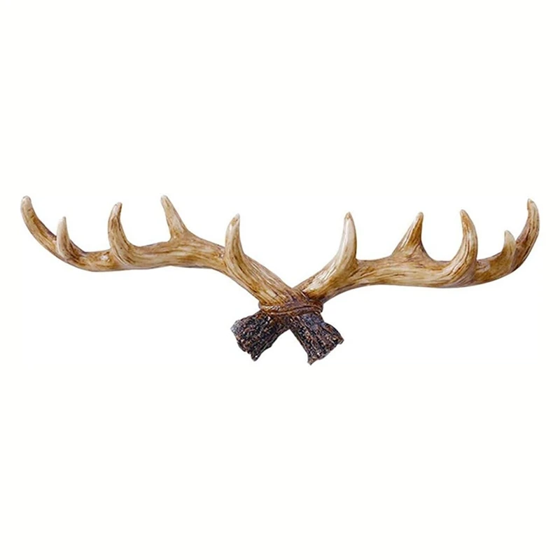 Vintage Deer Antlers Wall Hook Wall Mounted Clothes Hanger Coat Rack Key Holder For Decorative Wall Hook Easy Install B