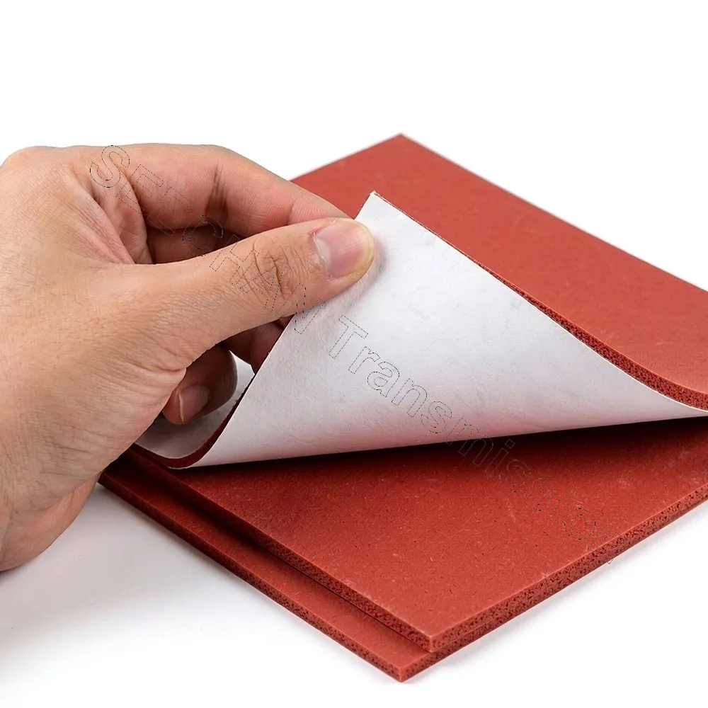 Self-adhesive Silicone Rubber Foam Sheet Red Soft Sponge Mat High Temperature Resist seal Pad Thick 1mm-5mm
