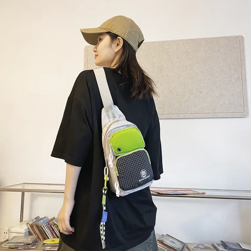 

Unisex 2024 Spring New Hot Selling Canvas Crossbody Bag Zipper Solid Inner Partition Fashionable Soft Casual Chest Bag