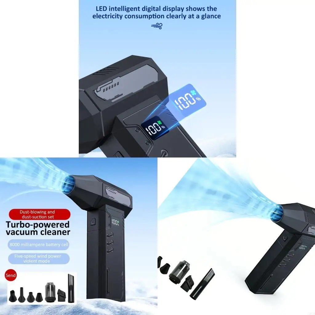 

G8TB 2 In 1 Handheld Blower And Vacuum Rechargeable 8500mAh Battery 7 Nozzles