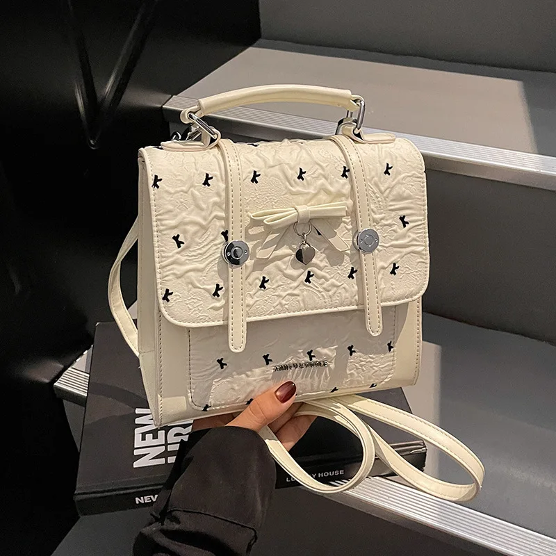 

2025 New Fashionable Bow Single Shoulder Bag Women Minimalist Casual Commuting Messenger Bags New Sweet Cool Girl Underarm Pack
