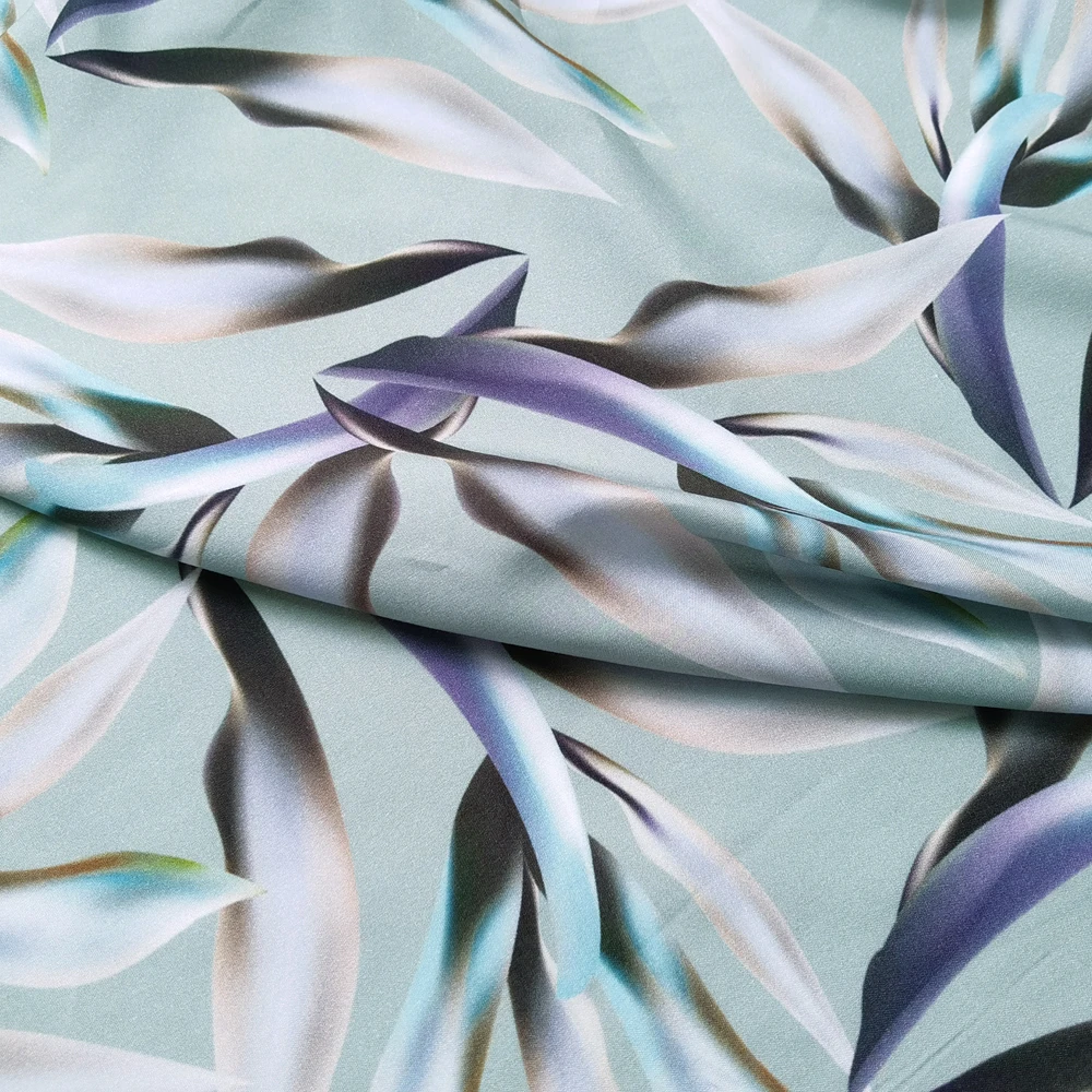 1 Meter x 1,4 Meter eleganter Blatt-Viskose-Stoff, weiches Popeline-Material für Kleider – Detail 6