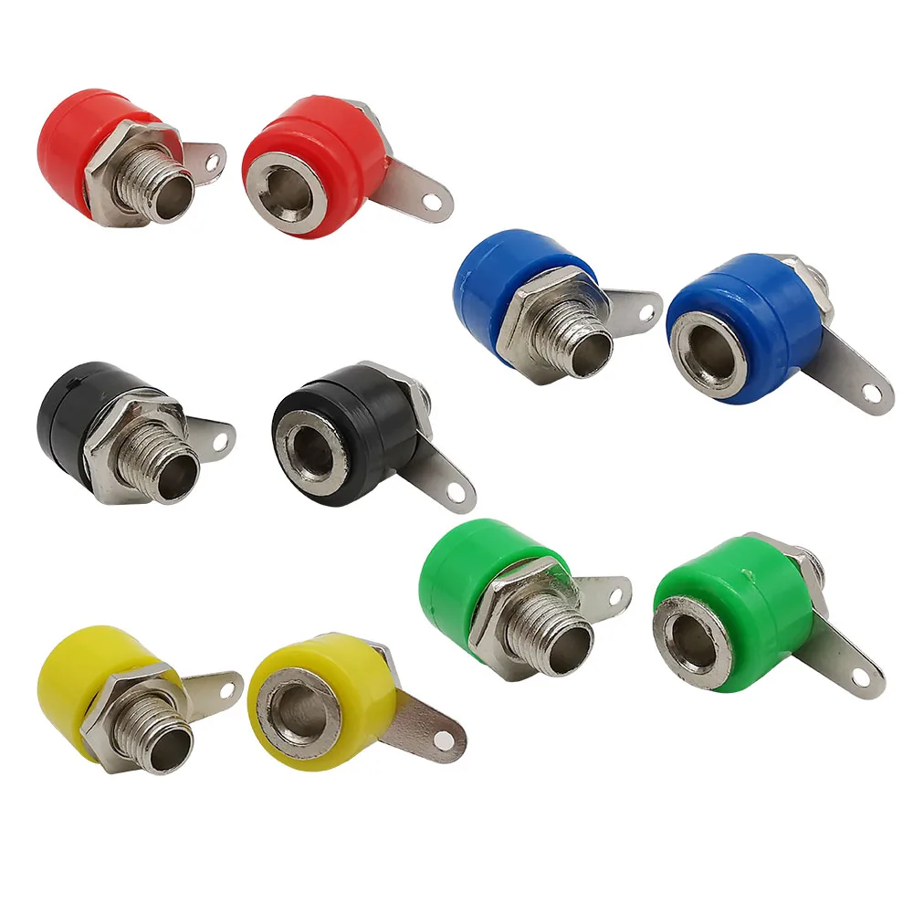 

10Pcs 4mm Banana Socket Binding Post Connector Plug Adapter DIY 5 Color