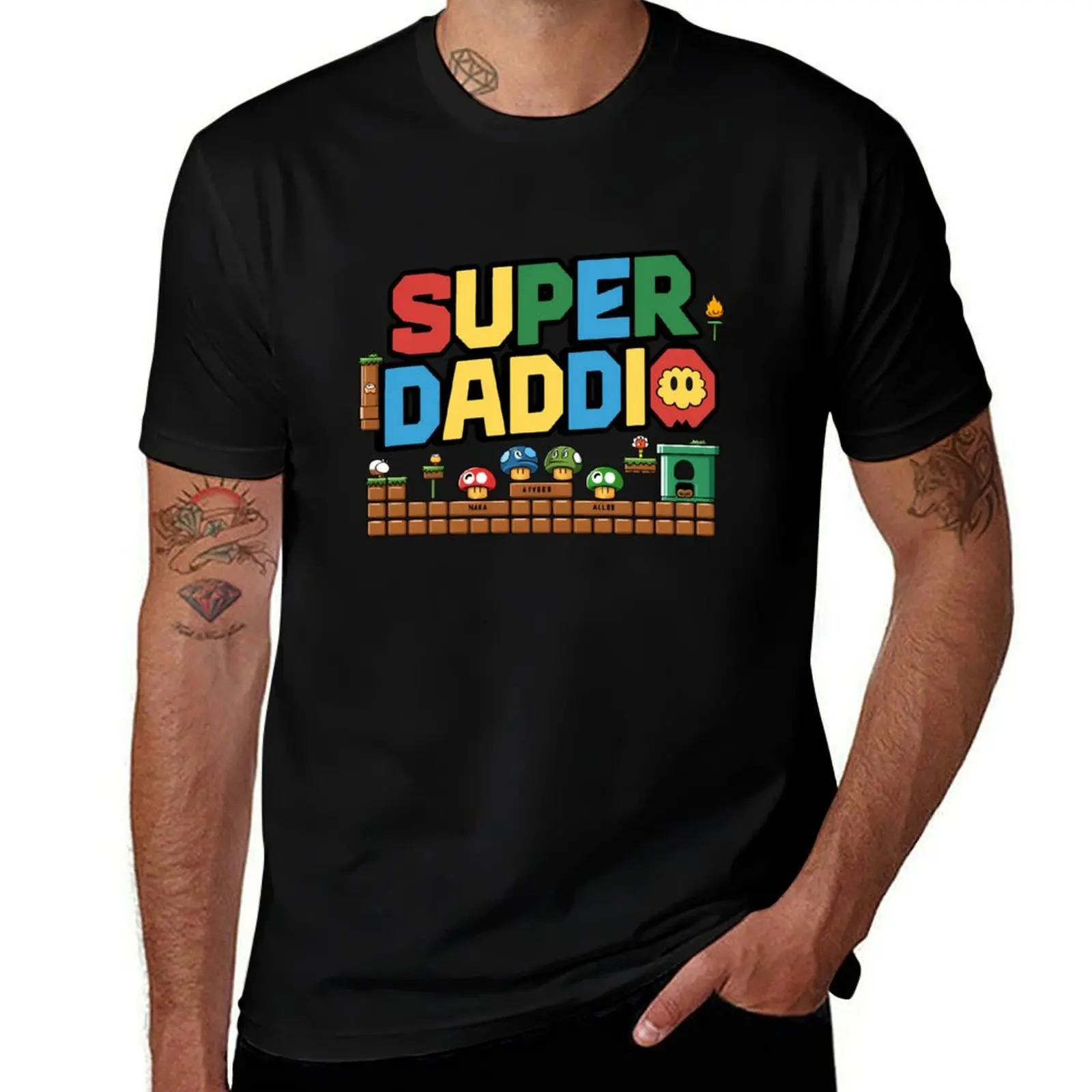 Super Daddio Funny Dad Gamer Father's Day T-Shirt valentines boutique clothes man clothes t shirt men