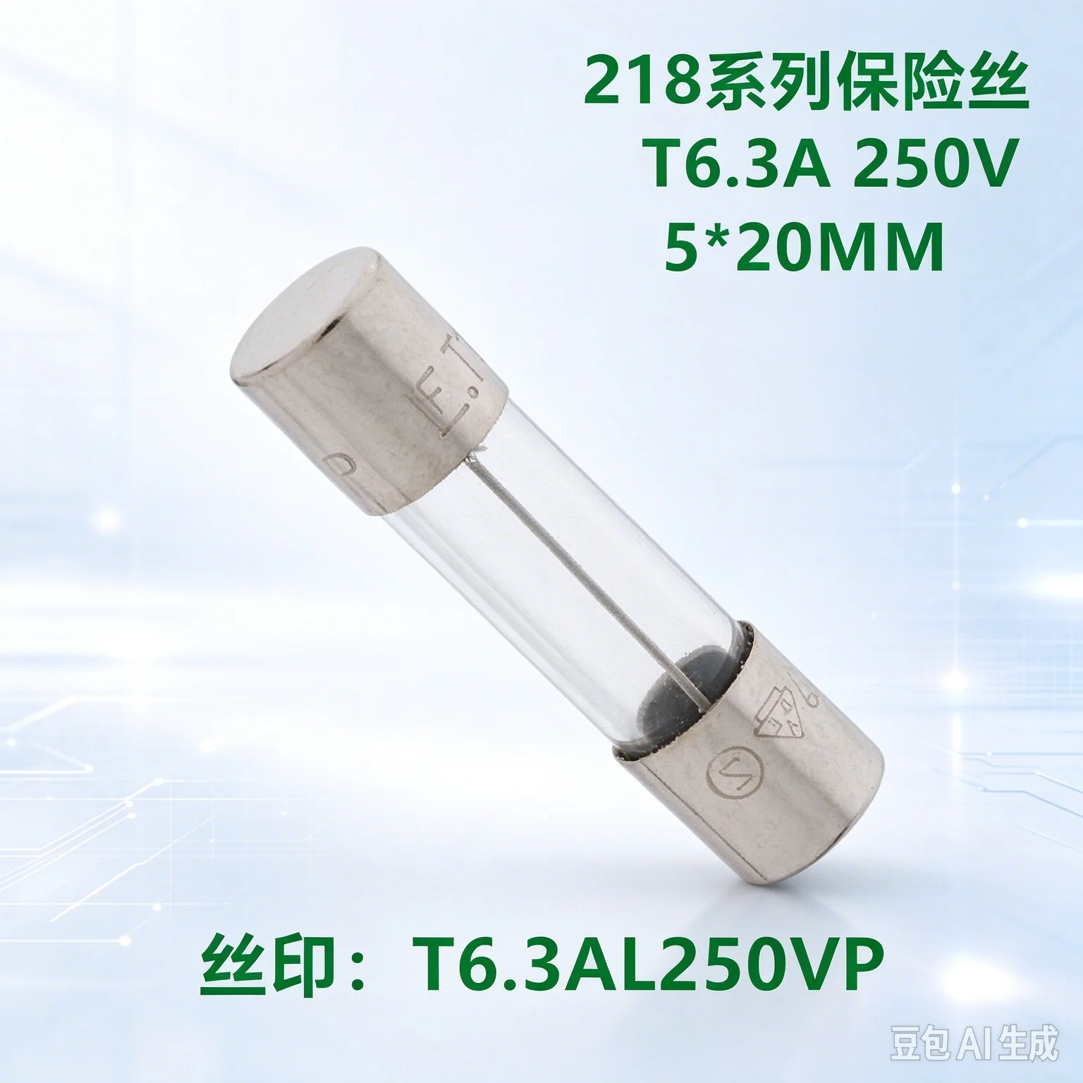 100pcs for 021806.3MXP 5*20mm T6.3A 250V Time‑Delay Glass Fuse T6.3AL250VP
