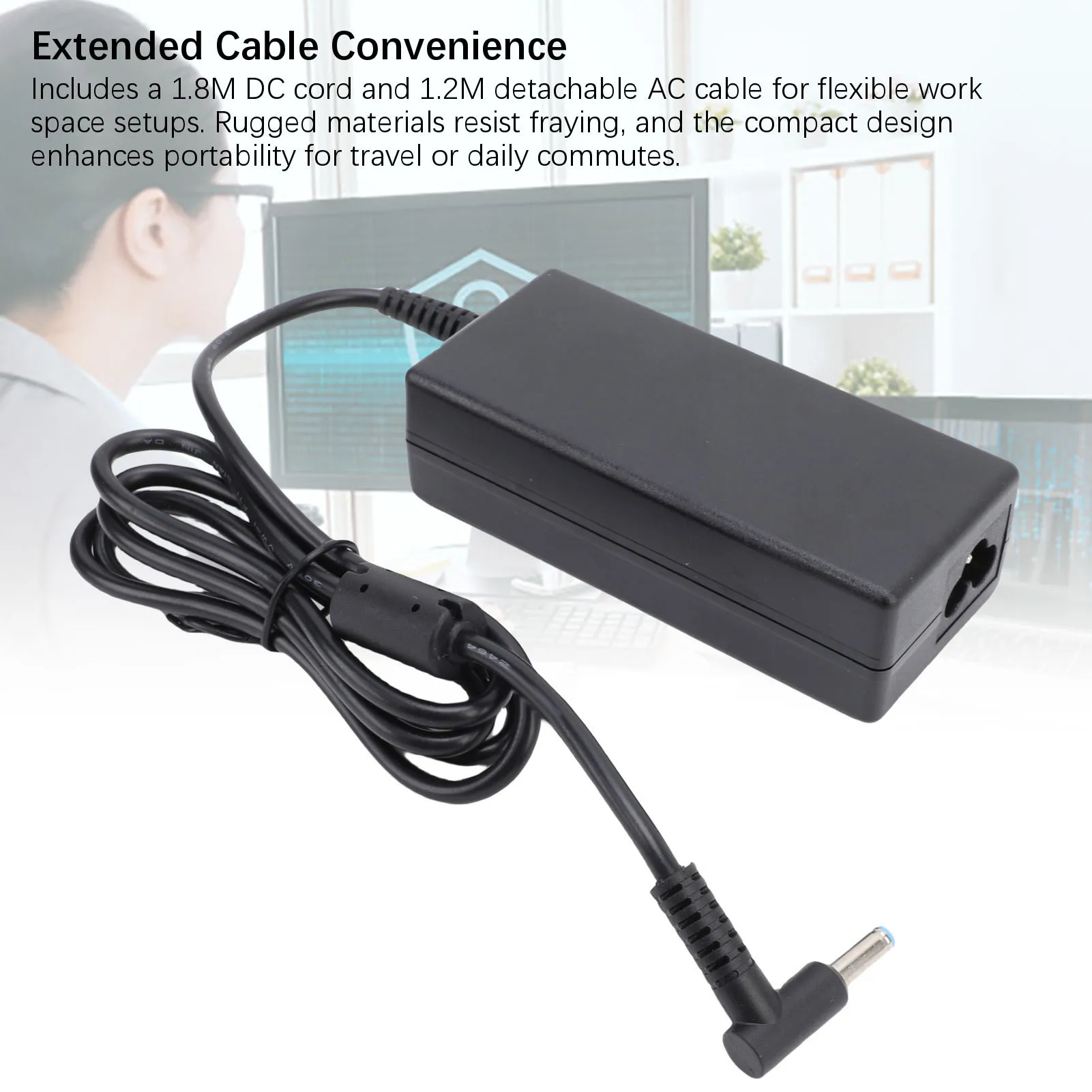 Carregador de Laptop Compatível com Dell Latitude 3520 3540 3440 3420 3550 3430 3320 3340 3330 3450 3535 Adaptador de Energia para Laptop 65W 4.5mm