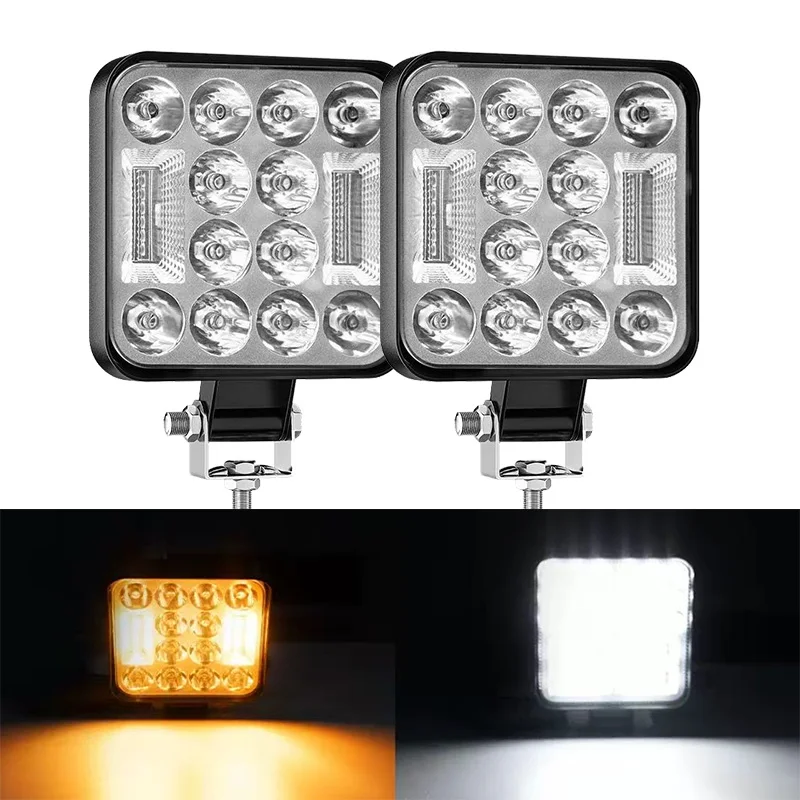 

12V 38LED Car Light Bar 72W Mini LED Work Light Off Road Spotlight for Jeep Truck 4X4 SUV ATV Barra Amber Flash LED Headlights