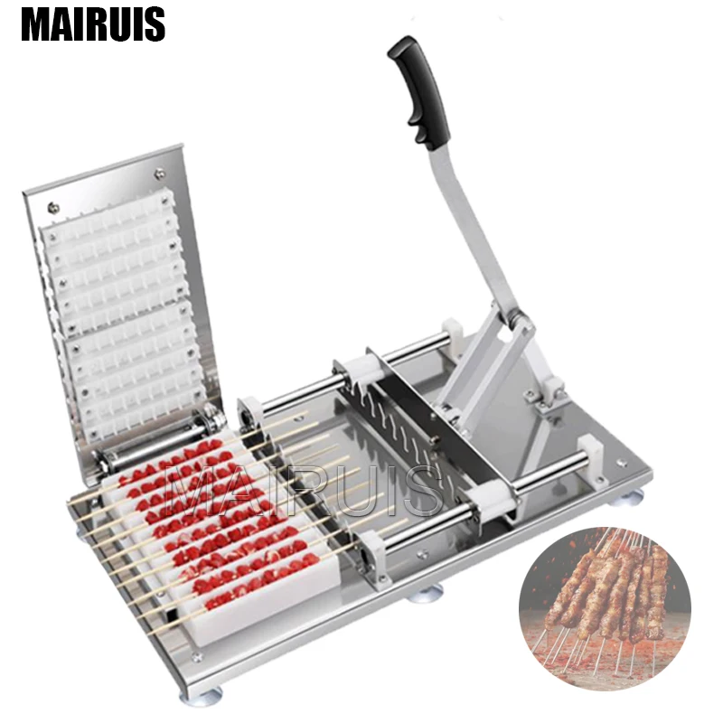 Reusable Meat String Device Manual Mutton Kebab Skewer Machine Lamb Satay Stringer Maker For Bbq Barbecue