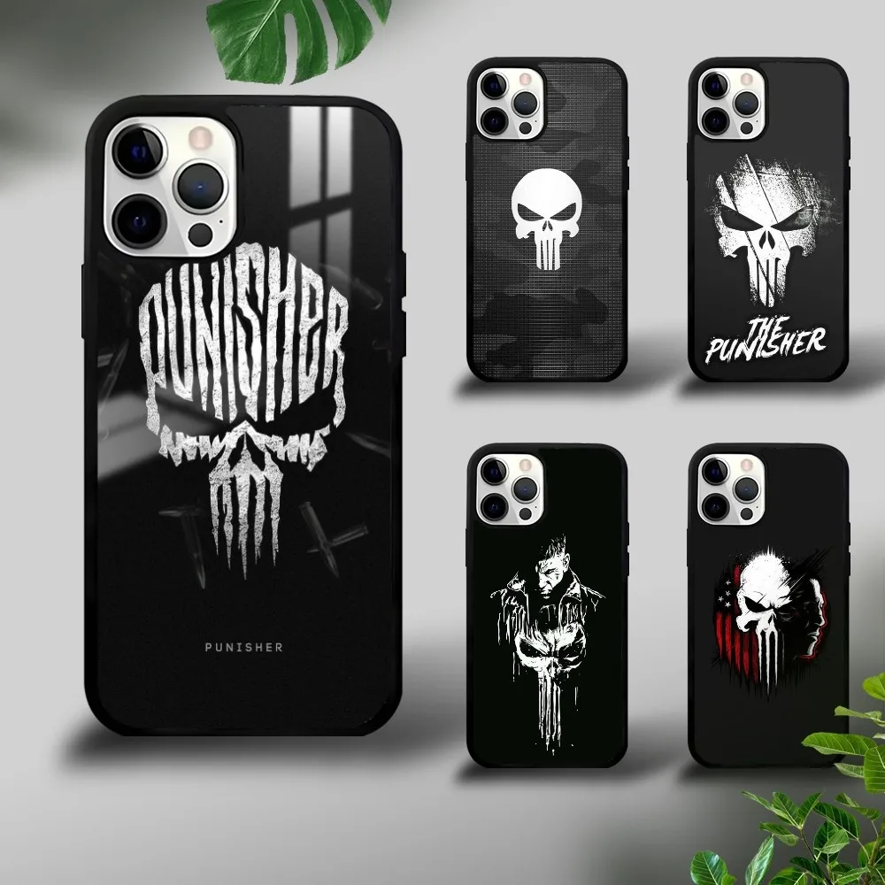 

The P-Punisher Logo Phone Case For iPhone 16 15 14 13 12 11 Pro Xs Max Mini Plus Celulares Hard Funda