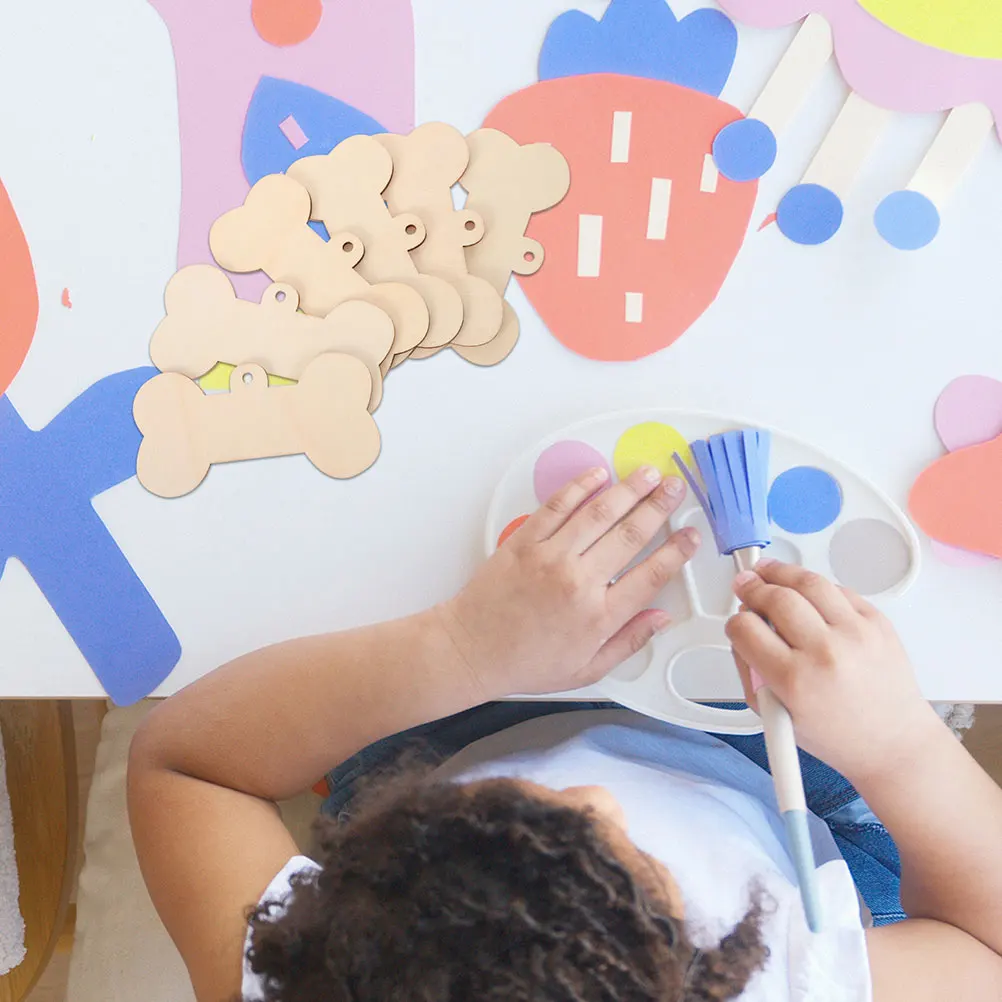 

1 Set Of Diy Wood Bone Cutouts Blank Unfinished Dog Bone Shaped Wooden Slices For Kids Painting Crafts Gift Home Decor Writable