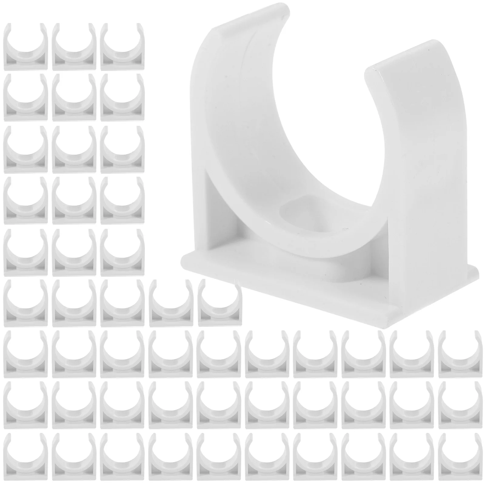 

50pcs U Shape Pvc Clamp 25Mm Fixed Support For Thin Wall Hose White Riding Horse Clasp For Fuel Pipe Fitting