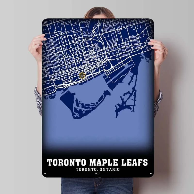 Торонто Кленовые Листы 1917 T Спортивный Металлический Плакат Украшение Настенного Декора Гостиная Пользовательские Металлические Оловянные Вывески для Настенного Художественного Украшения