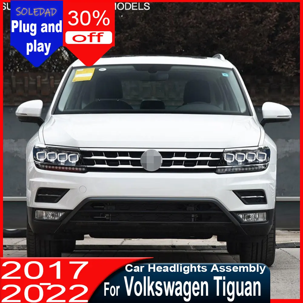 Car Head Lamp for VW Tiguan 2017 2018 2019 Headlights New Tiguan LED Headlight DRL LED light Source Accessories
