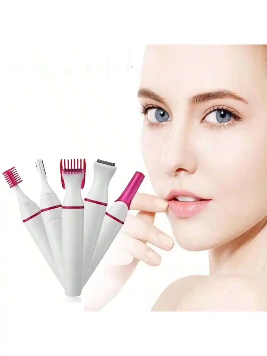 

Женский триммер 5 в 1, бритва для бровей, лица, подмышек, линии бикини, неwanted, средство для удаления волос для женщин, электрическая клипса для тела