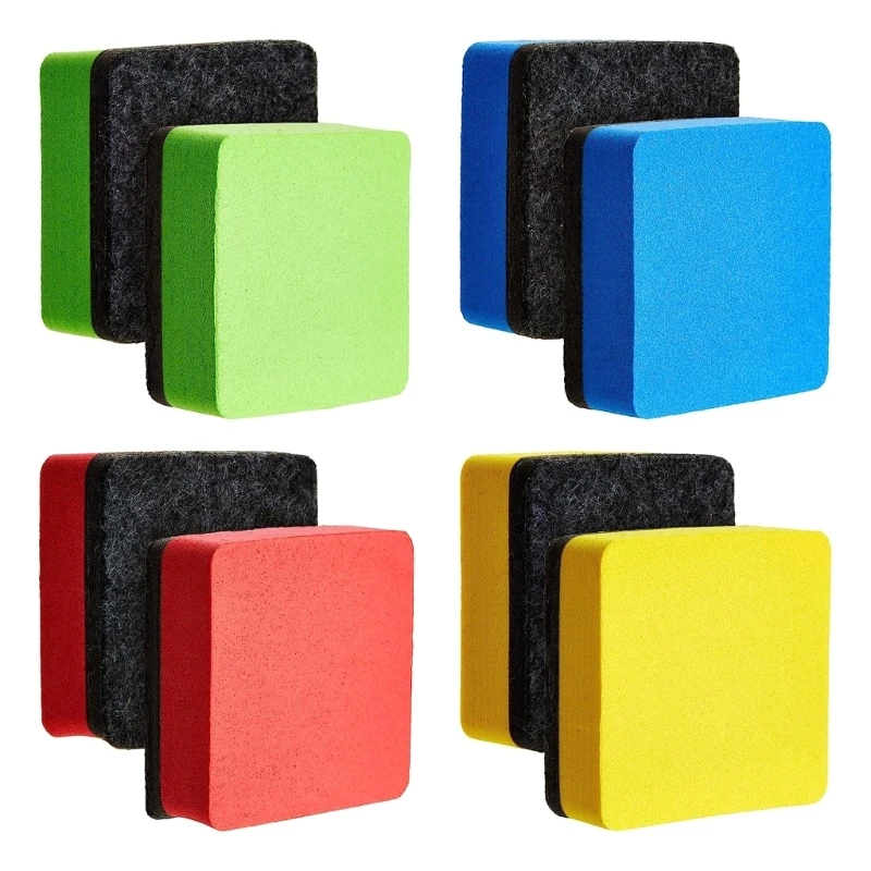 24pcs Whiteboard Erasers Assorted Colors (Blue, Red, Green, Yellow) Perfect for Various Tiles Glass Effectively Clean Y3NC