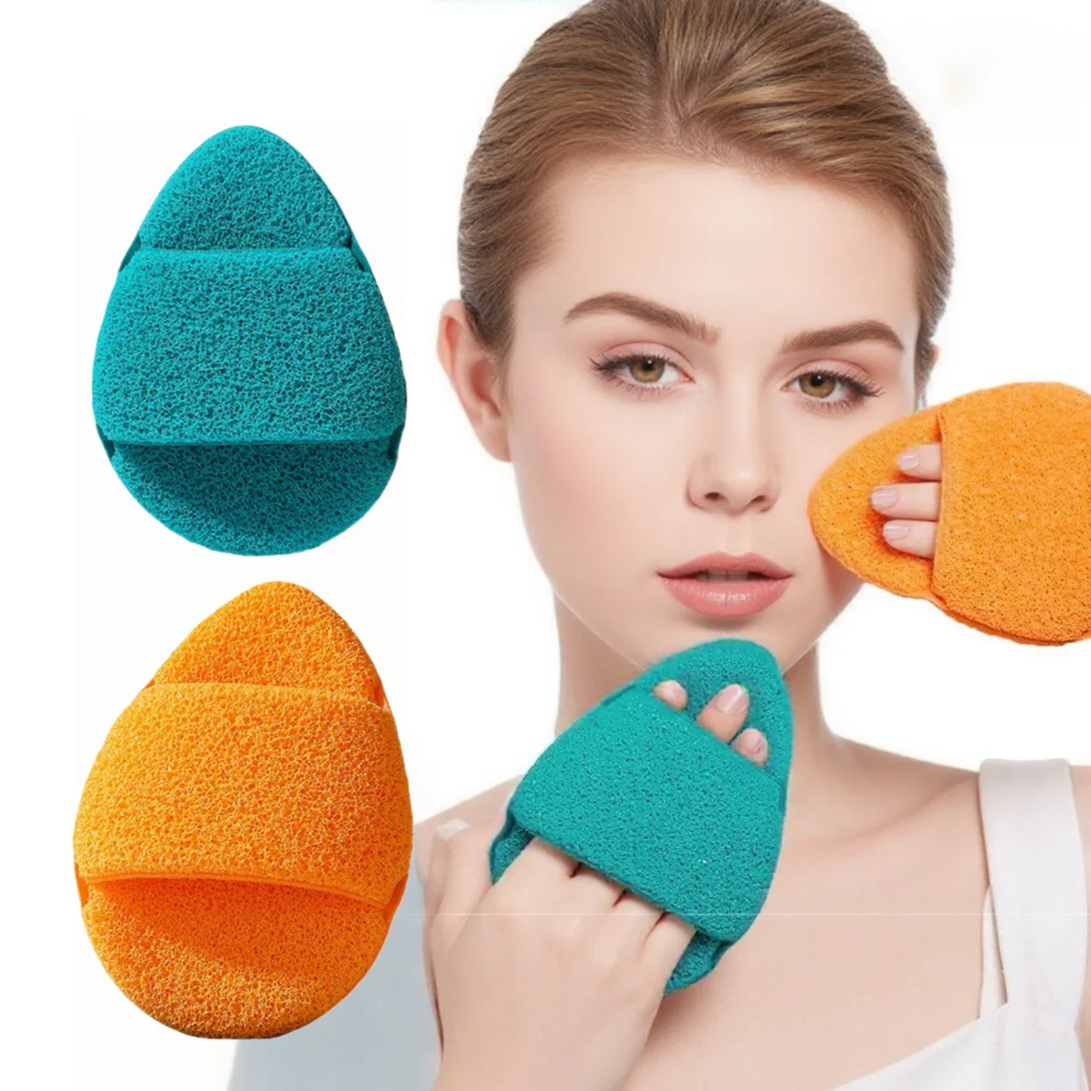 Extra large Reusable Giant Face Sponge Expands For Rich Lather Deep Cleans Pores Gently Exfoliates Body Face Powder Puffs