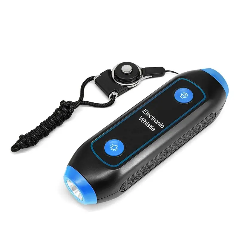 バスケットボール-サッカーゲーム審判用ホイッスル-キャンプ-ハイキング-サバイバル-電子ホイッスル-緊急ツール用-ブルー-y41a