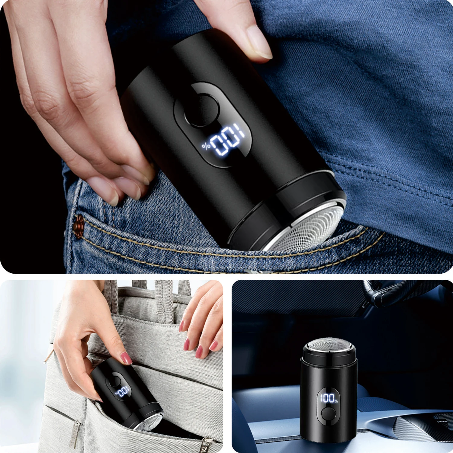 Men's electric shaver, portable rechargeable shaver, dry and wet dual-use shaver, facial shaving knife, car travel office shaver image 2
