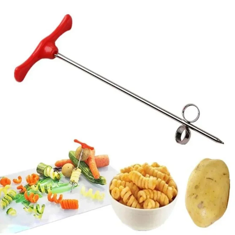 Potato Carrot Cucumber Spiral Vegetable Cutter Slicer Manual Roller French Fry Cutter Making Twist Shredder Grater Kitchen Tools