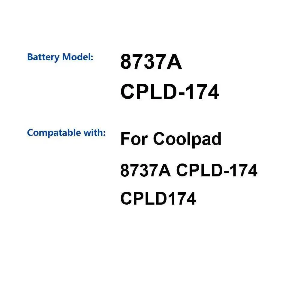 

Долговечный аккумулятор для мобильного телефона Coolpad 8737A Cpld-174 2800 мАч, сейф
