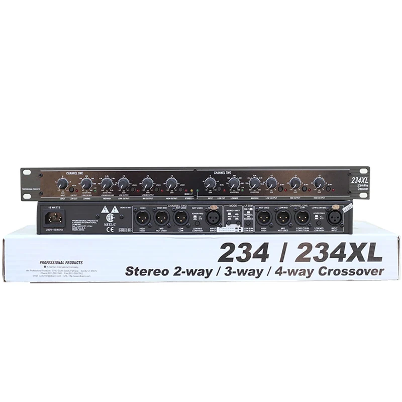 

Professional Sound Peripheral Equipments Stereo 2/3 Way, Mono 4-Way 234XL With XLR Connectors Crossover Audio Equalizer