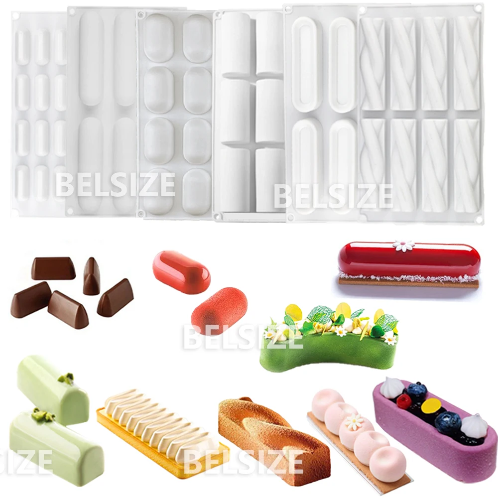 

9 Styles Strip Cake Mold Silicone Parstry Mold For Baking Mousse Chocolate Mold Forms Tray DIY Brownie Dessert Baking Tools