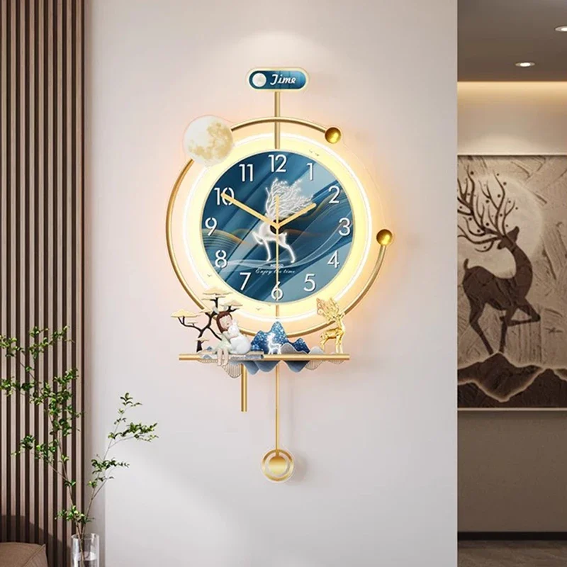 Led Living Room Wall Clocks Luxury Design Aesthetic Creative Silent Wall Watch Restaurant Nordic Horloge Murale Home Decoration