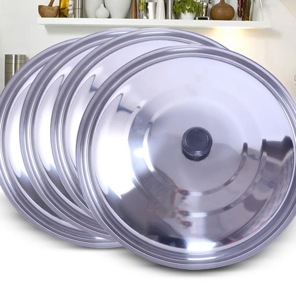 

Wok Pan Pot Lids Stainless Steel Lid Round Silver Cookware Parts Kitchen Cooking Acceessories High Quality Brand New