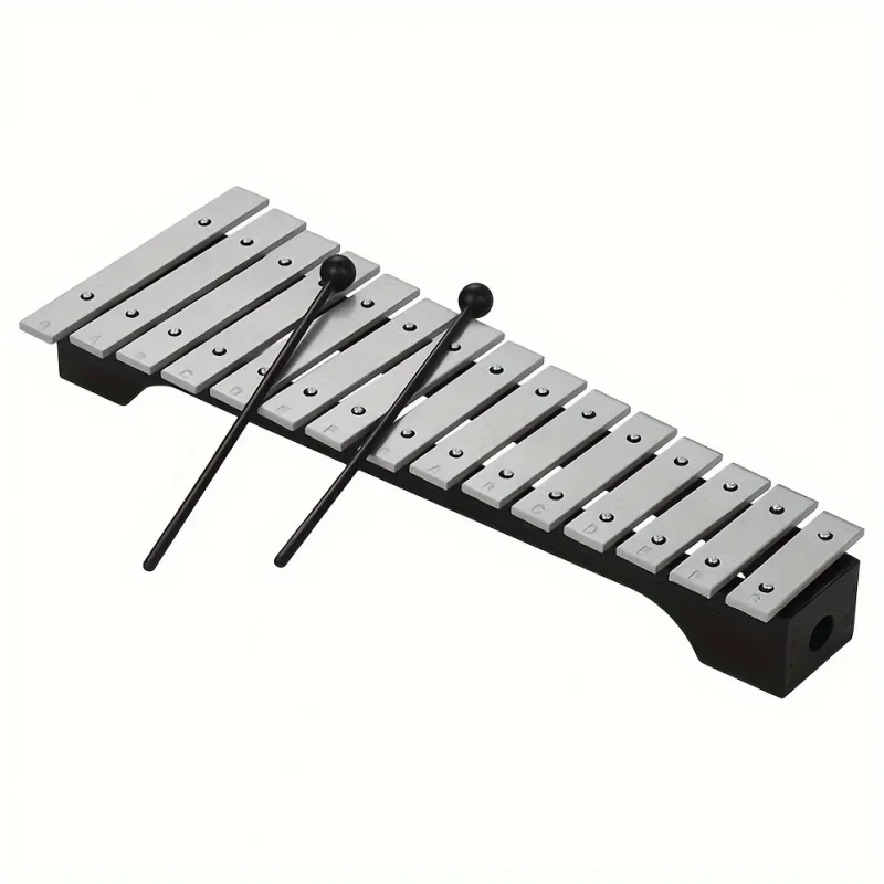 Xilófono Glockenspiel de 15 notas، con base de madera y unión metalica de 15 A،