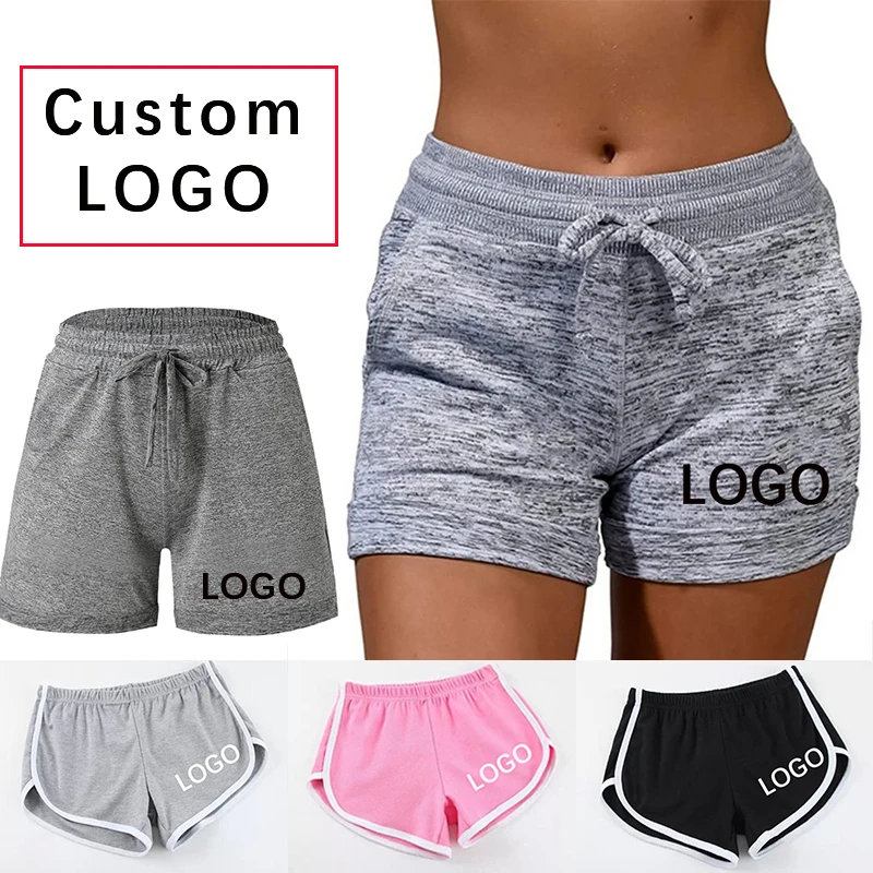 

Custom LOGO Summer Women's Shorts Elastic Casual Sports Quick Drying Fitness Breathable Brand Female Sweatpants Plus Size