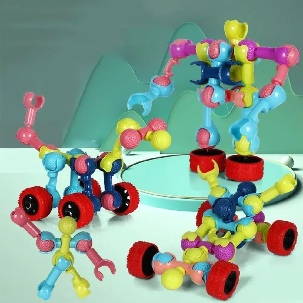 

101 шт. кирпичи, сращивание моделей, игрушки-блоки. Подвижная шарнирная строительная головоломка, коллекция мультфильмов, сборка игрушек Монтессори