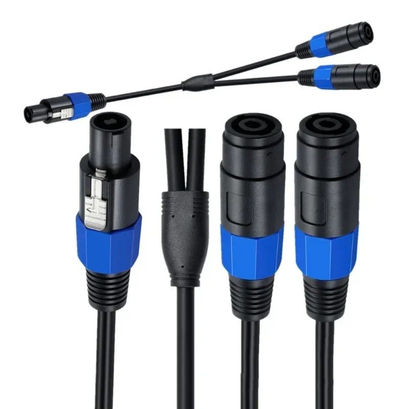 Professional 1 Male to 2 Female Cord, Speakon to Speakon Splitter DJ Speaker Cable with Twist Lock Connection