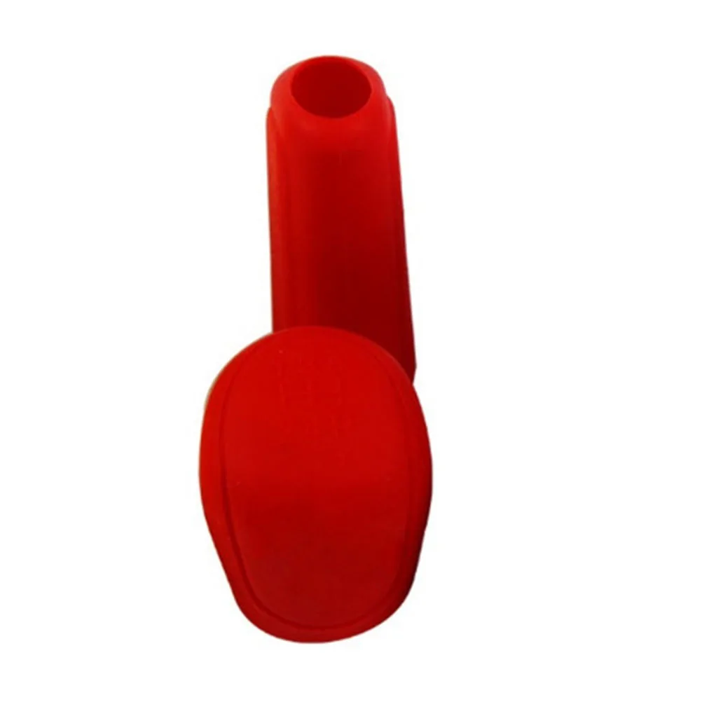 

2pcs Silicone Gear Knob Cover For Car Oval Shift Knob Protector Dust-Proof Pullover Design Comfortable Easy Install Red