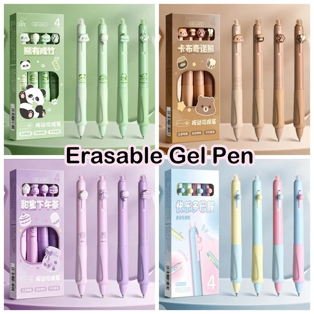 

Kawaii Aesthetic Thermal Eraser Pen Black Blue Ink Cartoon Erasable Gel Pen INS Cute 0.5mm Neutral Pen Writing
