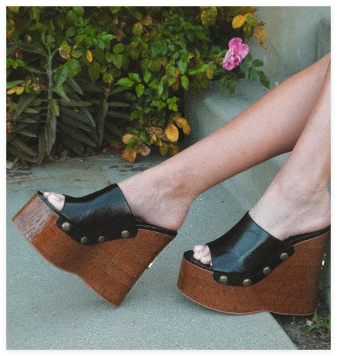 

Suede Leather Wedges Clog Platform Slippers Brown Women's Summer New in Sexy High Heels Studded Mules Luxury Designer Shoes