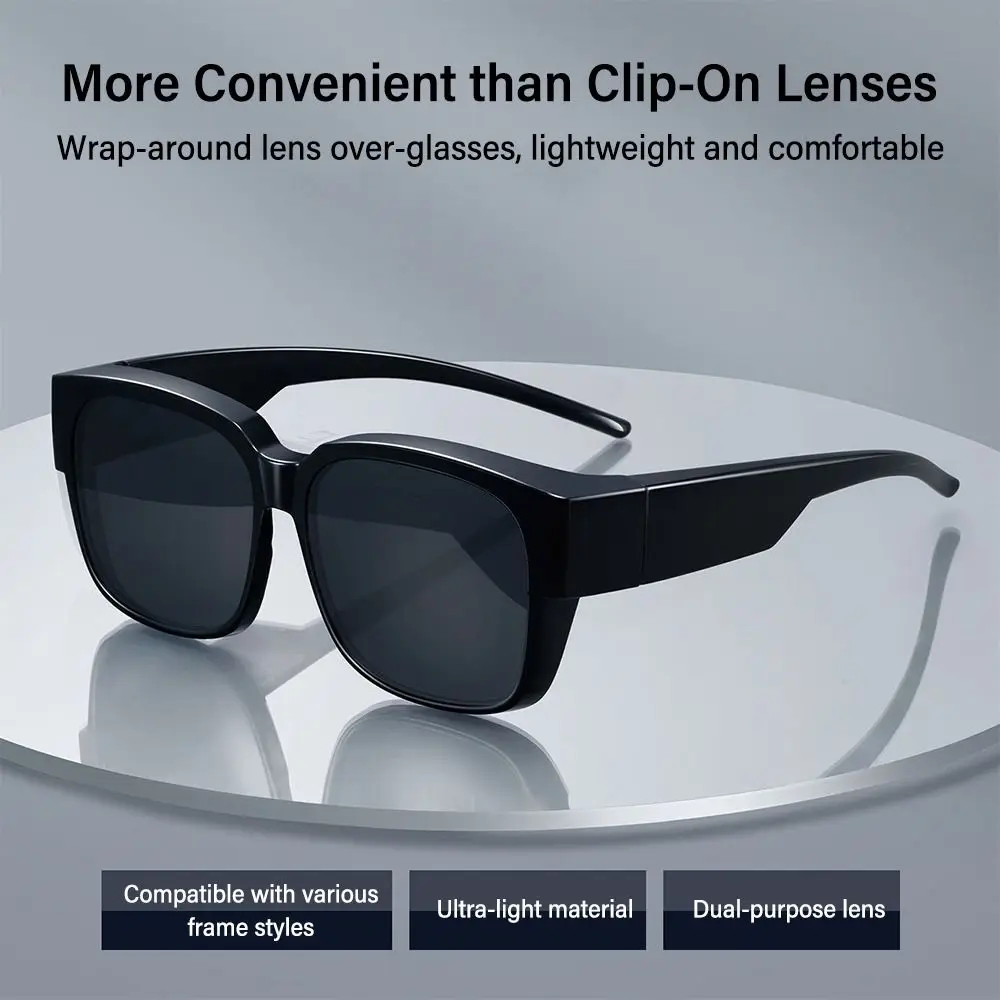 UV Protection for Driving Riding Sun Glasses  Wrap Around Square Shades Fit Over Glasses Sunglasses