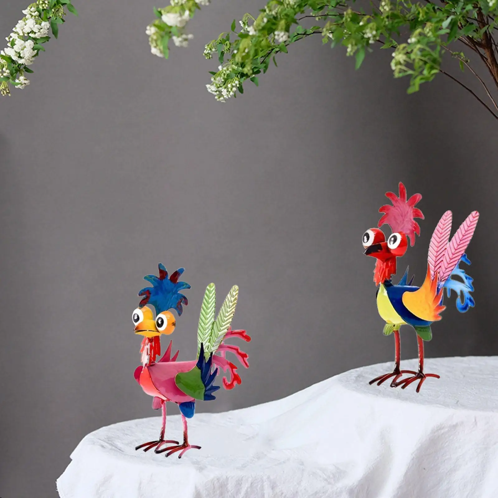 Chicken Figurine Animal Sculpture Funny Garden Decor for Indoor Lawn Garden