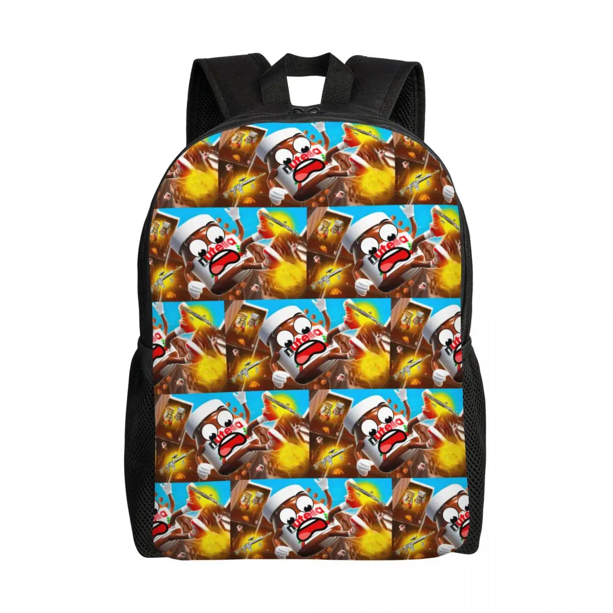 

Custom Funny Chocolate N-Nutellas Backpacks for Men Women Waterproof College School Cute Cartoon Bag Printing Bookbags