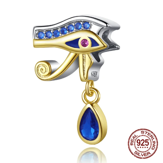 

925 Sterling Silver The Eye of Horus Pendant Egyptian Symbol Amulet Beads Fit Original Charm Bracelet Women DIY Jewelry Gift